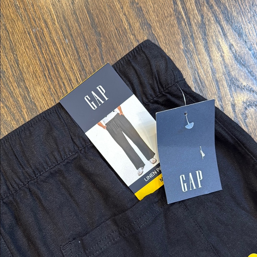 GAP Midnight Black Relaxed Pants xl linen woman’s cozy stretch lightweight new - Picture 5 of 7